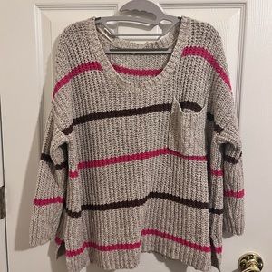 Free People Oversized Stripe Knit Sweater. XS.